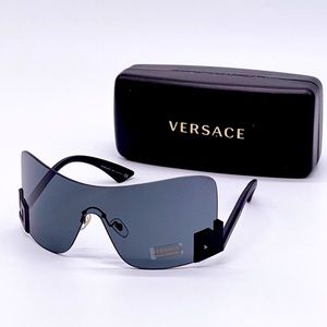 VE2240 1256/87 Versace Shield Glasses Dark Grey